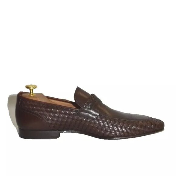 New! Magnanni Men\'s Brown Herrera Woven Loafers Size 8 M DD297A main image 4